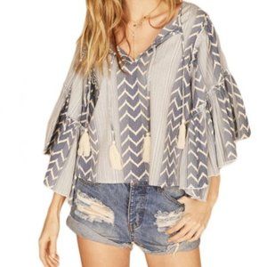 'Vintage Havana' Tribal Bell Sleeved Top